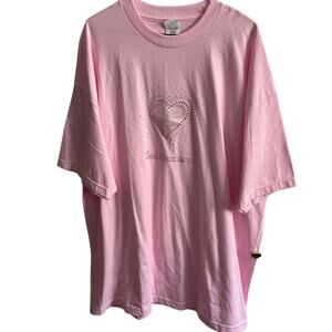 Pink “San Francisco” Elongated T-shirt, ALSTYLE Puffy Heart, Glitter Style